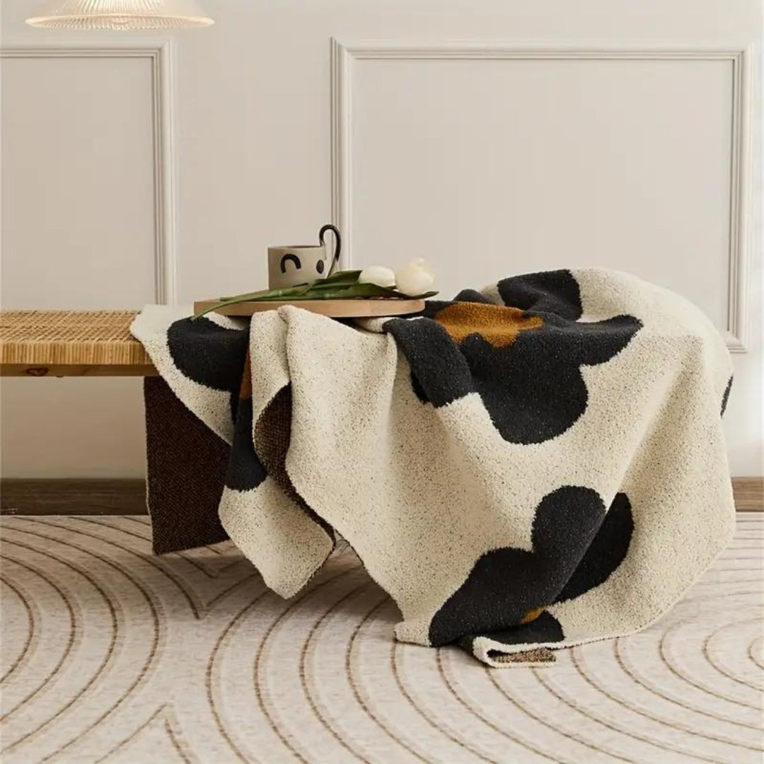 Bloom Floral Knitted Blanket for Cozy Home Elegance NALANI