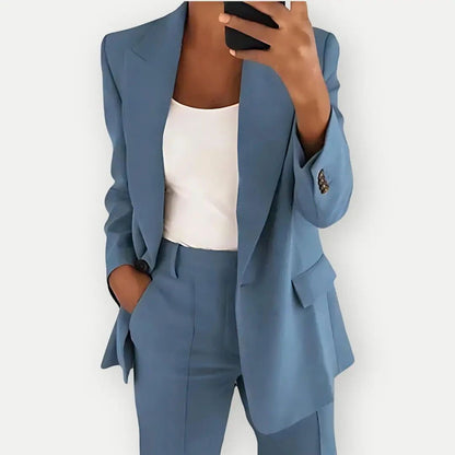 Women Blazer And Pants Suit Set For Work Office Two Piece