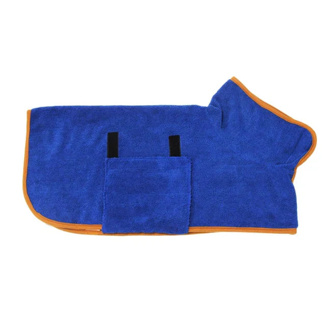 Ultra Absorbent Quick Dry Dog Bathrobe For Pets And Dogs Blue NALANI