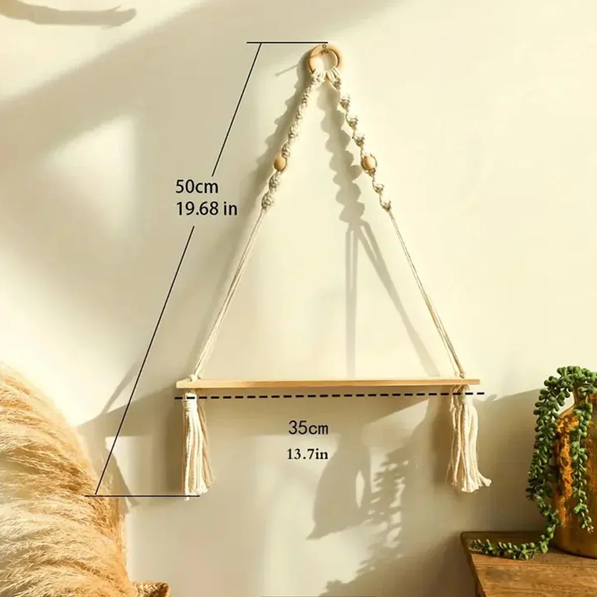 Boho Macrame Shelf Rustic Decor for Stylish Home Display NALANI