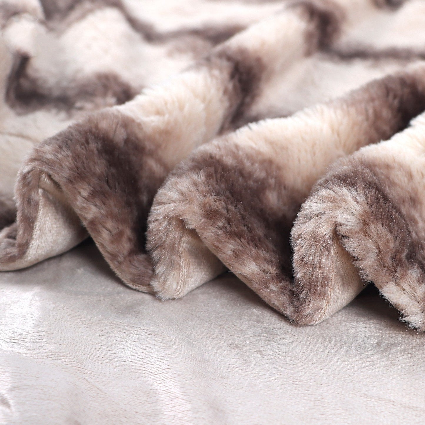 Browned Faux-Fur Blanket Throw NALANI