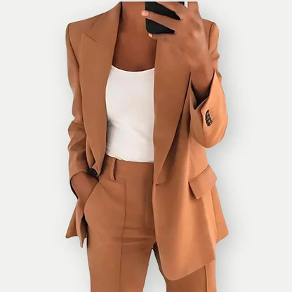Women Blazer And Pants Suit Set For Work Office Two Piece
