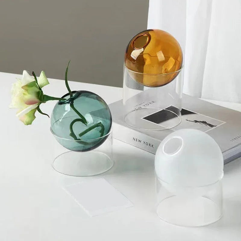 Nordic Minimalist Hydroponic Glass Vase for Bouquets NALANI