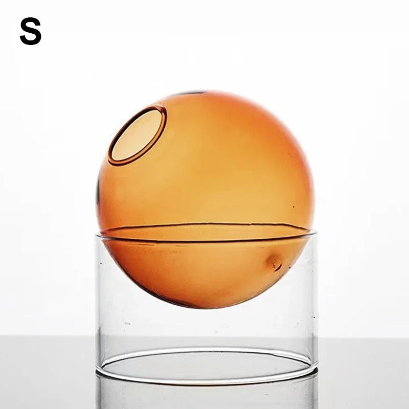 Nordic Minimalist Hydroponic Glass Vase for Bouquets Orange S NALANI