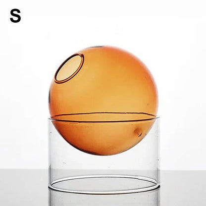 Nordic Minimalist Hydroponic Glass Vase for Bouquets Orange S NALANI