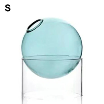 Nordic Minimalist Hydroponic Glass Vase for Bouquets light Blue S NALANI