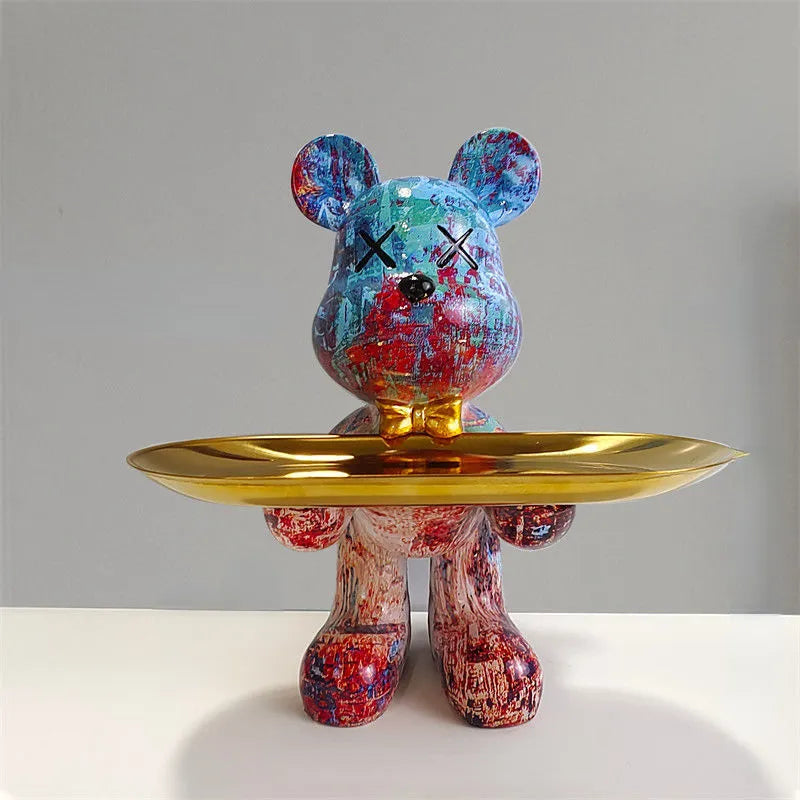 Caran d’Artis | Bear Statue with Tray for Stylish Home Decor Lightning NALANI