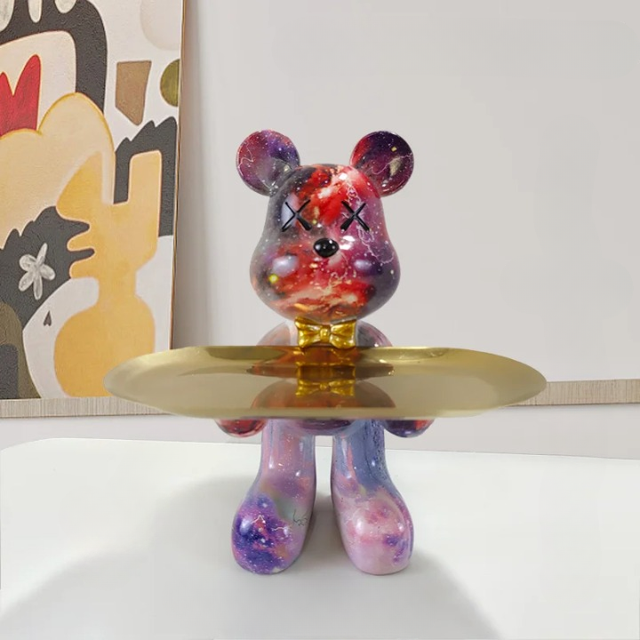 Caran d’Artis | Bear Statue with Tray for Stylish Home Decor Phoenix NALANI