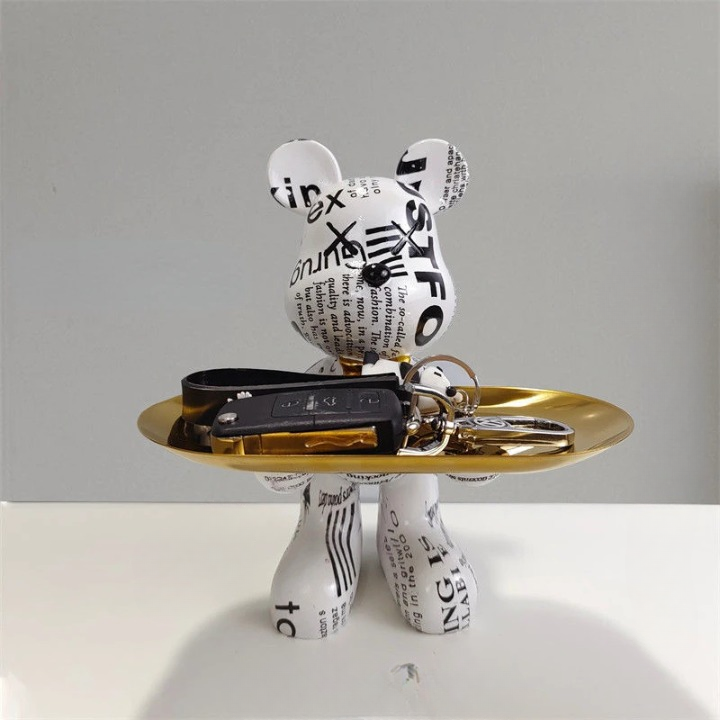 Caran d’Artis | Bear Statue with Tray for Stylish Home Decor Skye NALANI