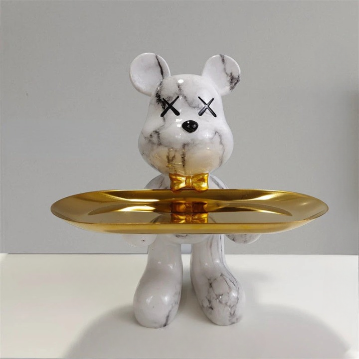 Caran d’Artis | Bear Statue with Tray for Stylish Home Decor Storm NALANI