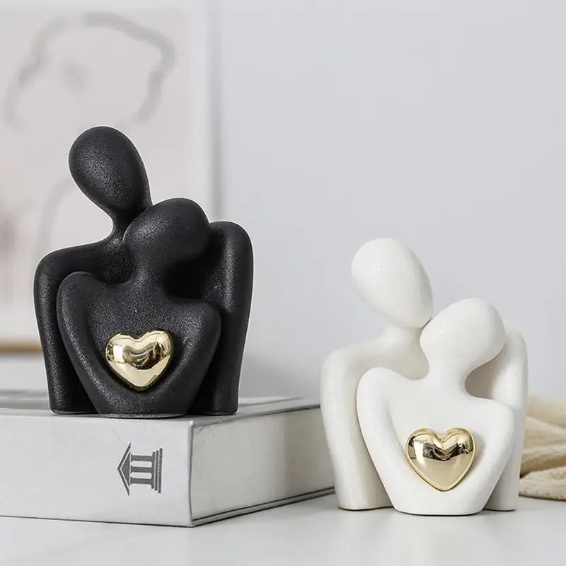 Caran d’Artis | Couple Hugging Abstract Sculpture for Home Decor and Elegance NALANI