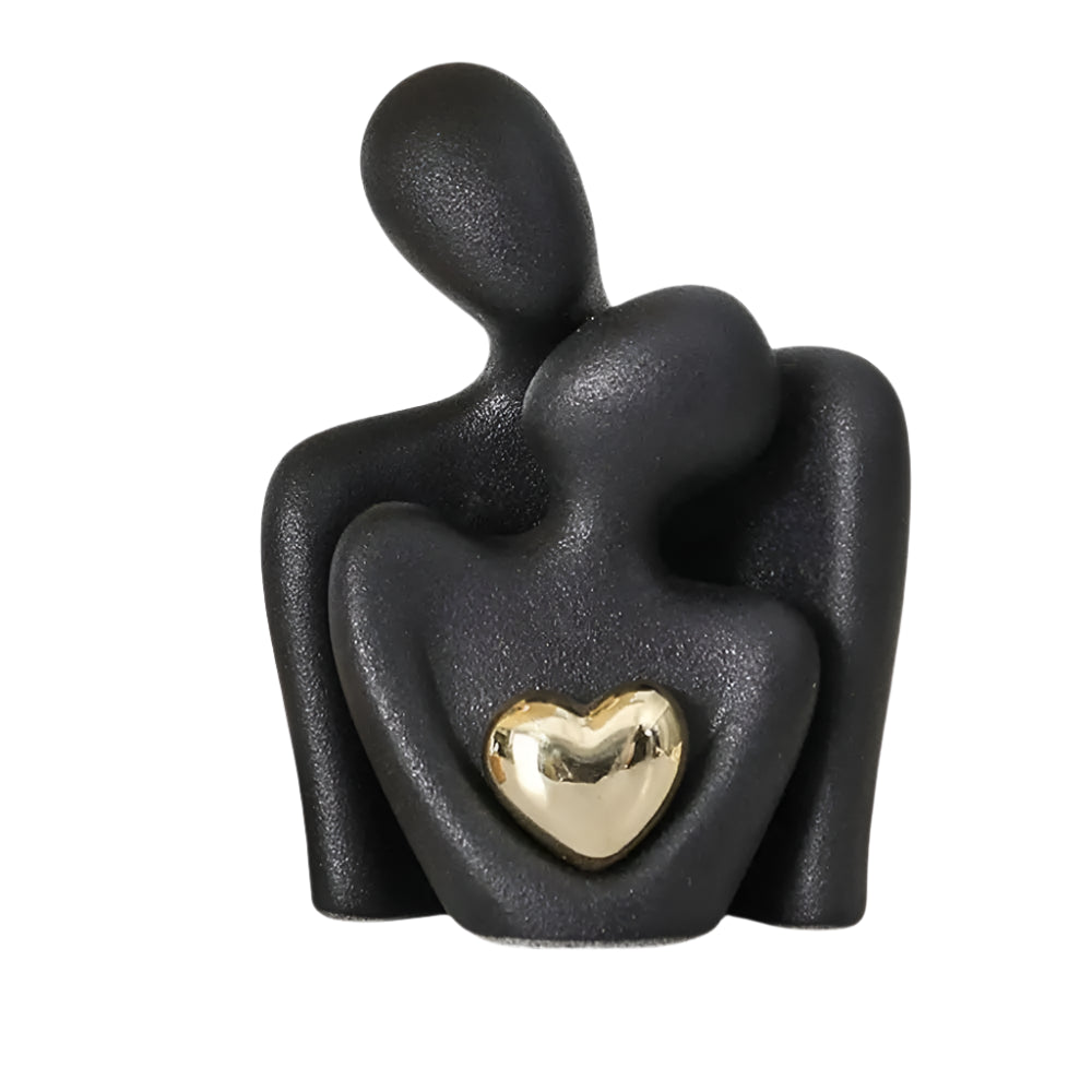 Caran d’Artis | Couple Hugging Abstract Sculpture for Home Decor and Elegance Black NALANI