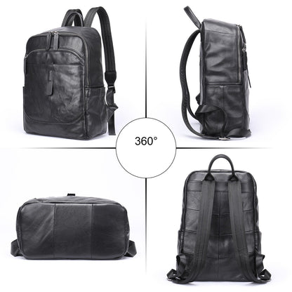 Leather Laptop Backpack 15.6 Inch For Business Travel-Handtassen-NaLani