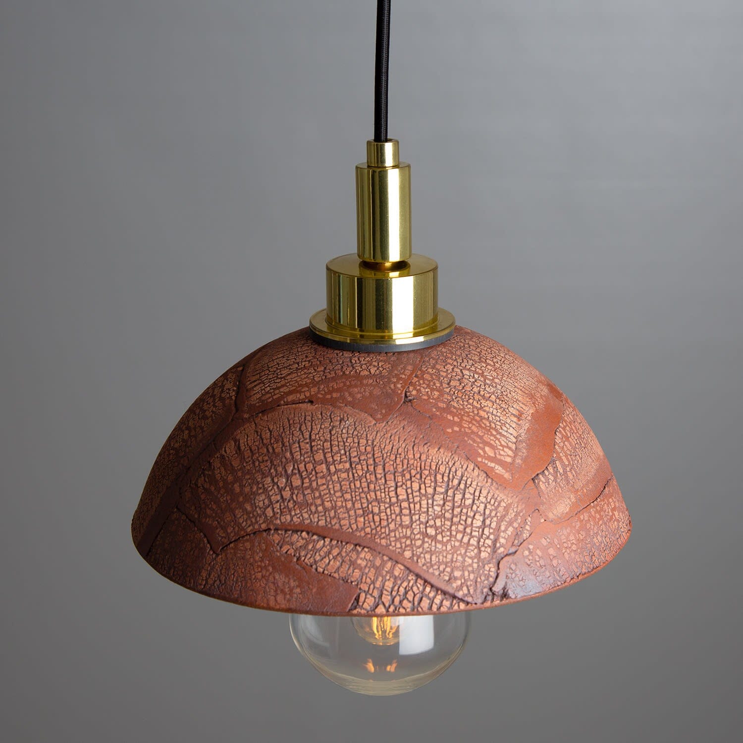 Ceramic DFiorani Casa | ome Bathroom Pendant Light 20cm, Red Iron IP44 NALANI