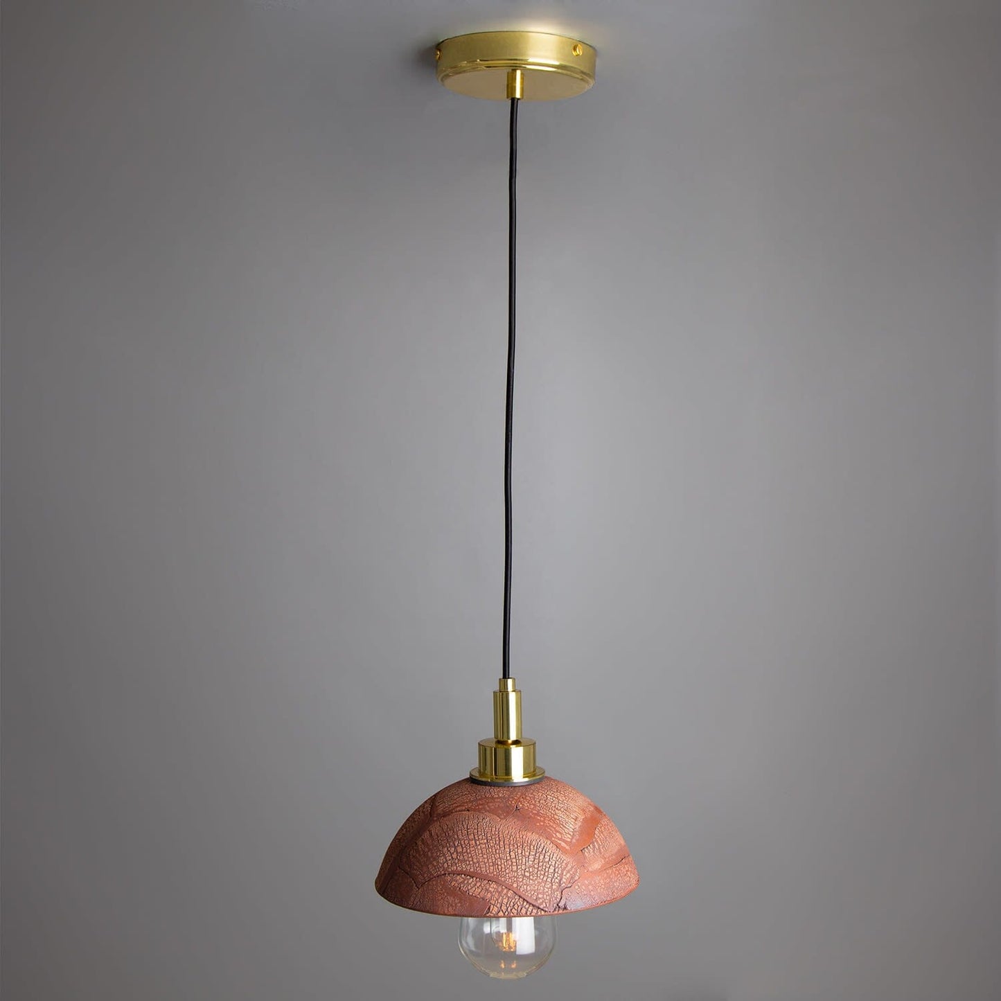 Ceramic DFiorani Casa | ome Bathroom Pendant Light 20cm, Red Iron IP44 NALANI