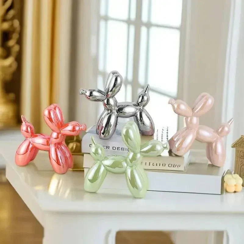 Mini Ceramic Balloon Dog Ornament for Playful Home Decor NALANI