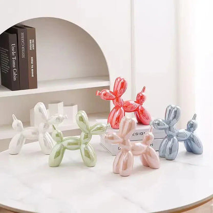 Mini Ceramic Balloon Dog Ornament for Playful Home Decor NALANI