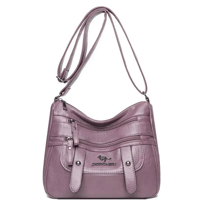Versatile Vegan Leather Handbag For Everyday Use Essentials Purple NALANI