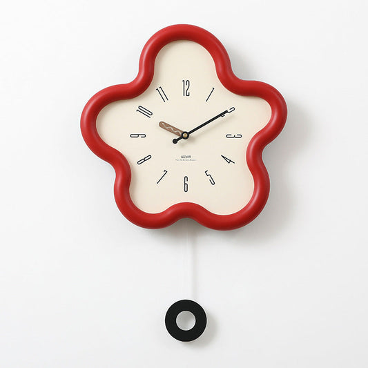 Cirquio | 3D Bloom Pendulum Clock – Whisper-Quiet & Eco-Friendly Red NALANI