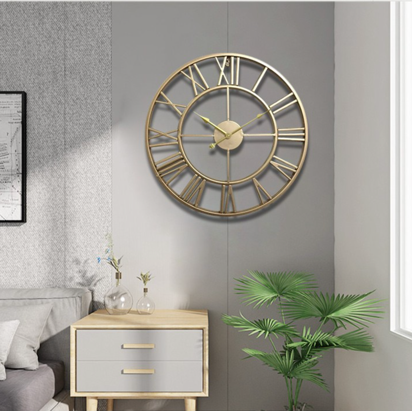 Cirquio | Gold or Bronze Skeleton Wall Clock - Elegant Design for Home Decor NALANI