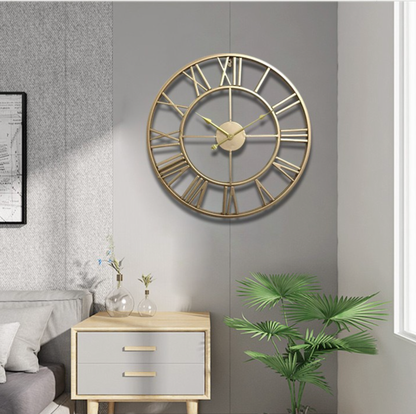 Cirquio | Gold or Bronze Skeleton Wall Clock - Elegant Design for Home Decor NALANI
