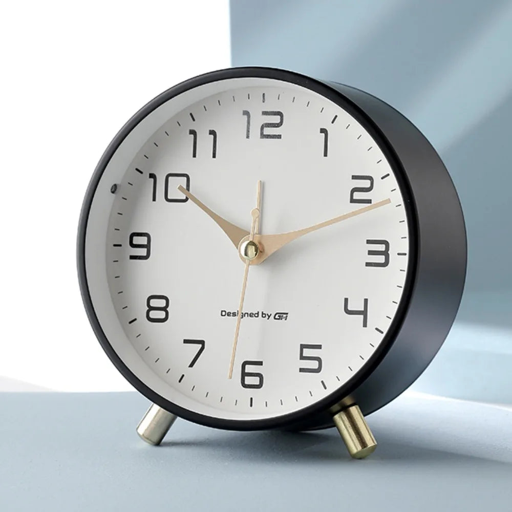 Cirquio | Modern Scandinavian Silent Table Clock for Elegant Home Decor Black NALANI