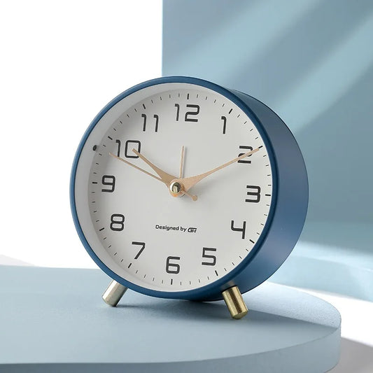 Cirquio | Modern Scandinavian Silent Table Clock for Elegant Home Decor Blue NALANI