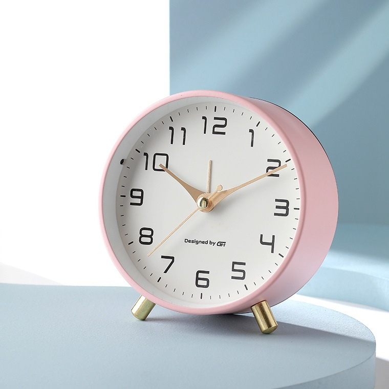 Cirquio | Modern Scandinavian Silent Table Clock for Elegant Home Decor Pink NALANI