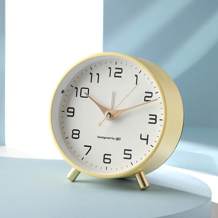 Cirquio | Modern Scandinavian Silent Table Clock for Elegant Home Decor Yellow NALANI