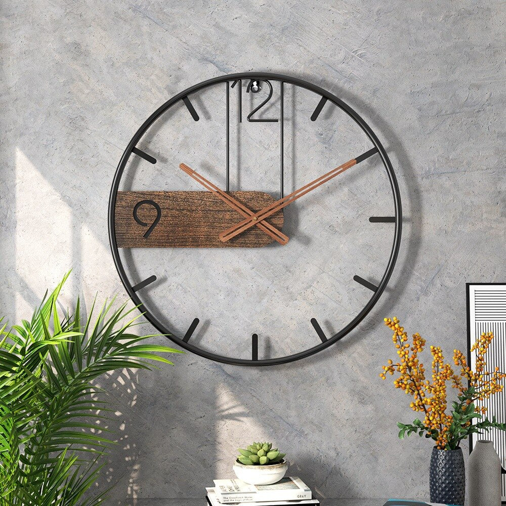 Cirquio | Stylish Steel Walnut Wall Clock for Modern Home Decor NALANI