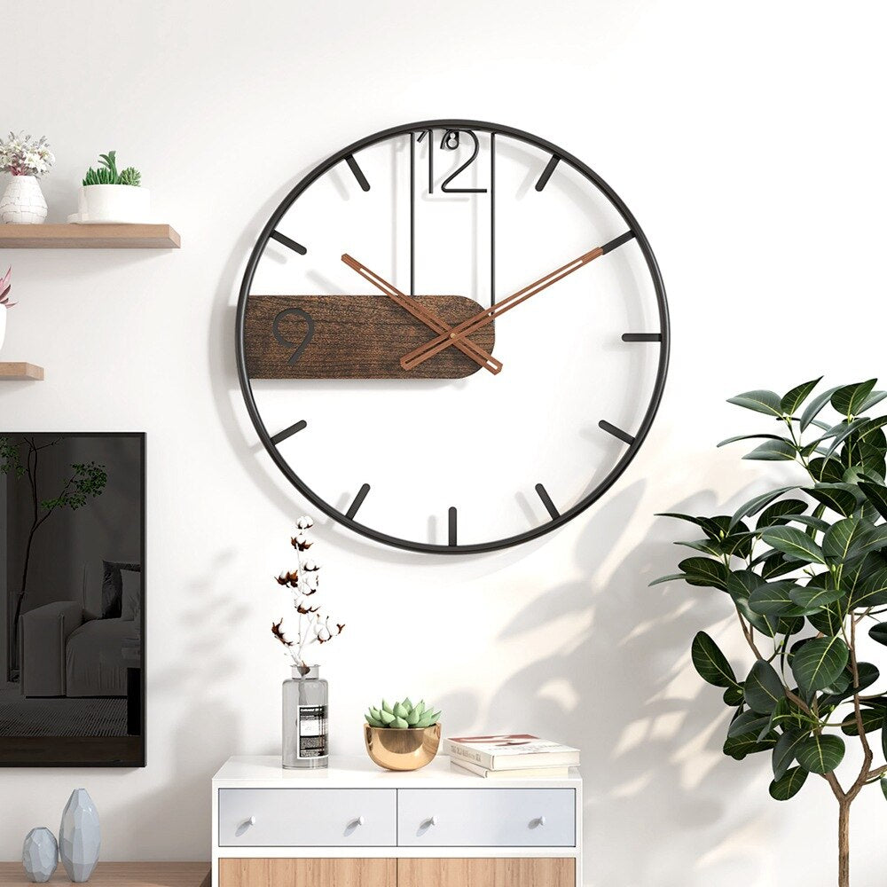 Cirquio | Stylish Steel Walnut Wall Clock for Modern Home Decor NALANI