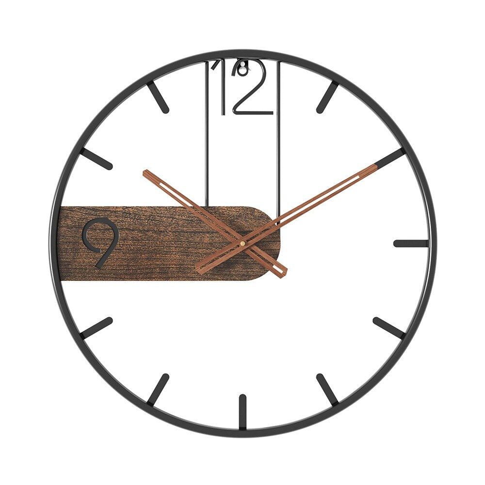 Cirquio | Stylish Steel Walnut Wall Clock for Modern Home Decor NALANI