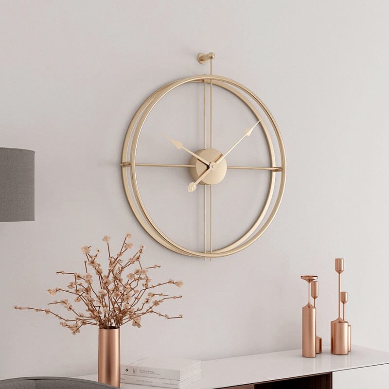 Clovian | Nordic Luxury Large Wall Clock - Elegant Geometric Design Decor Gold NALANI