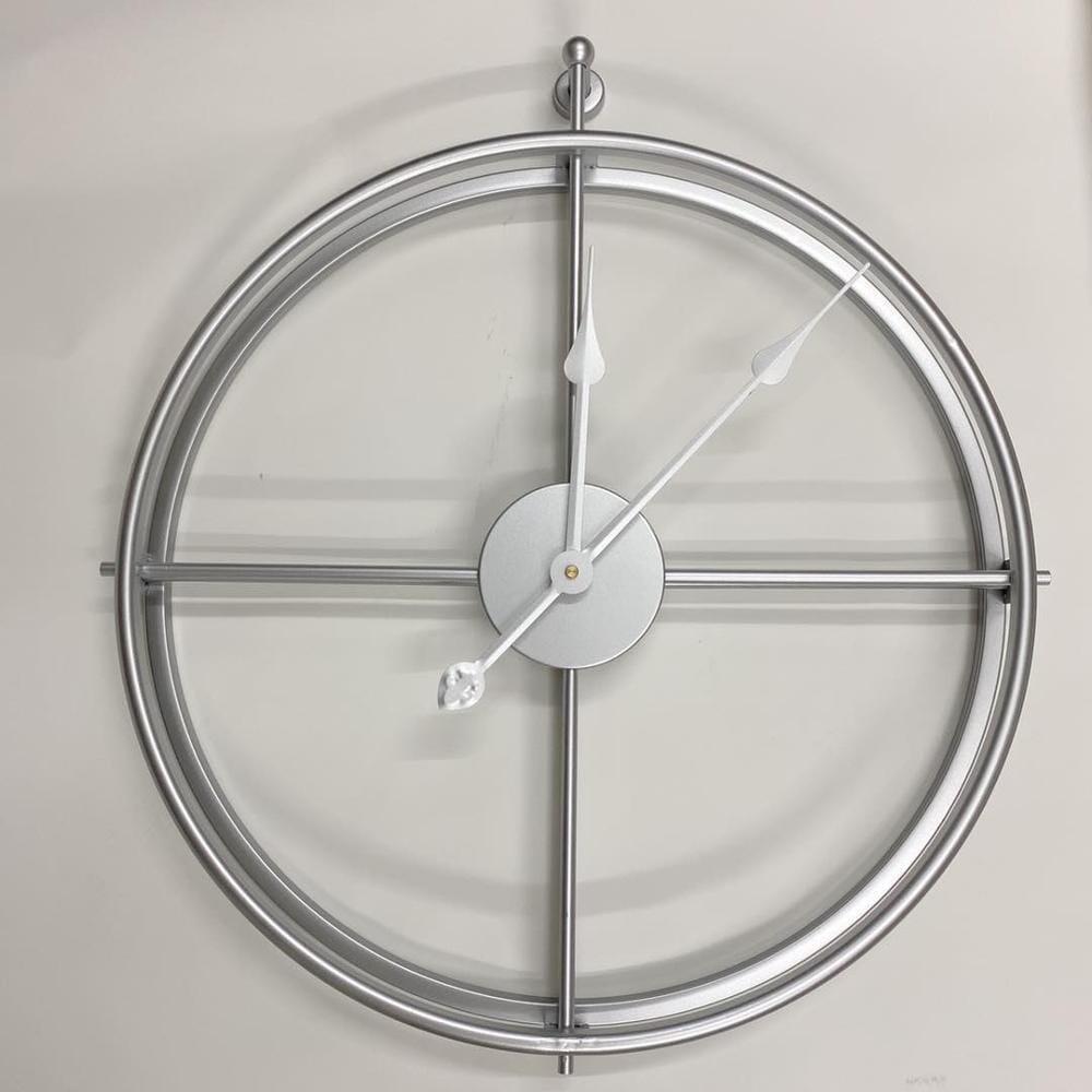 Clovian | Nordic Luxury Large Wall Clock - Elegant Geometric Design Decor Silver NALANI