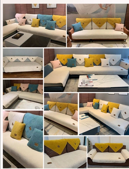 Soft Stylish Sofa Slipcover Set With Anti Slip Mat NALANI