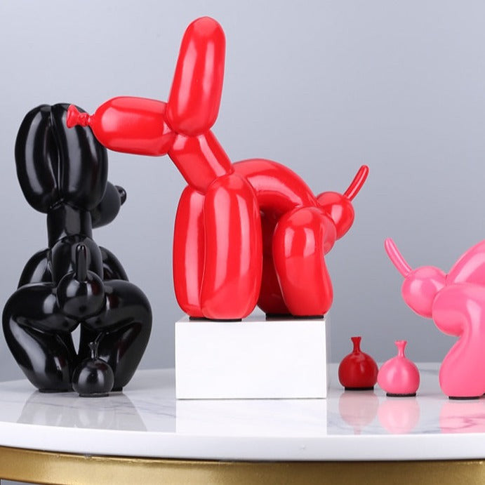 Crayvora | Balloon Dog Doing Business Sculpture - Unique Home Office Decor NALANI