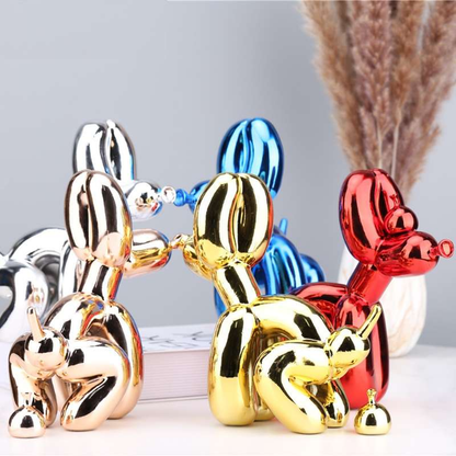 Crayvora | Balloon Dog Doing Business Sculpture - Unique Home Office Decor NaLani