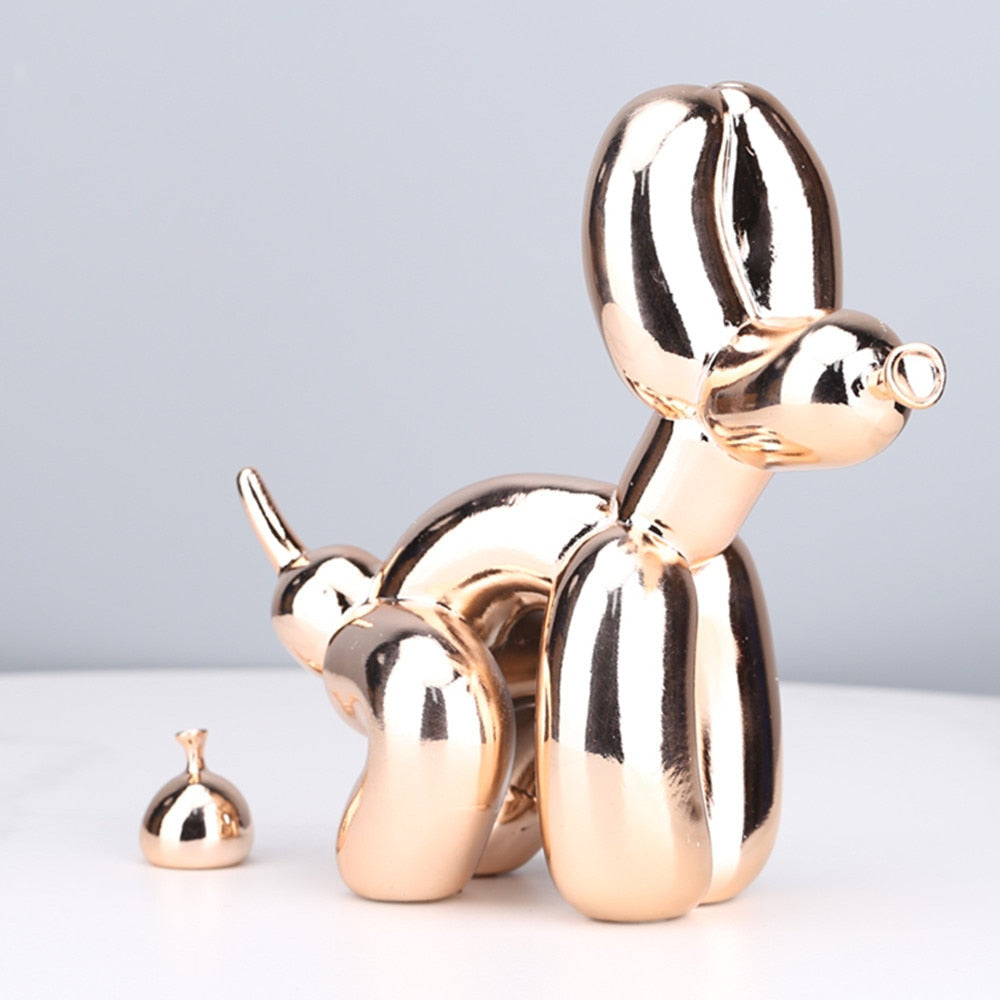 Crayvora | Balloon Dog Doing Business Sculpture - Unique Home Office Decor NALANI