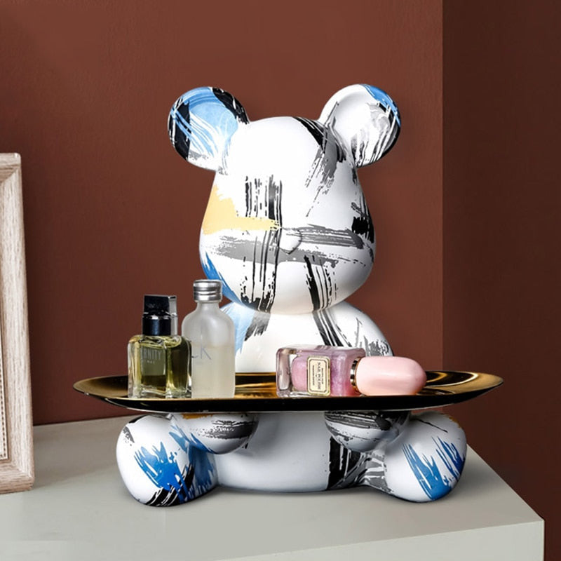 Crayvora | Bear Graffiti Painted Sculpture Table Tray for Home Decor NALANI