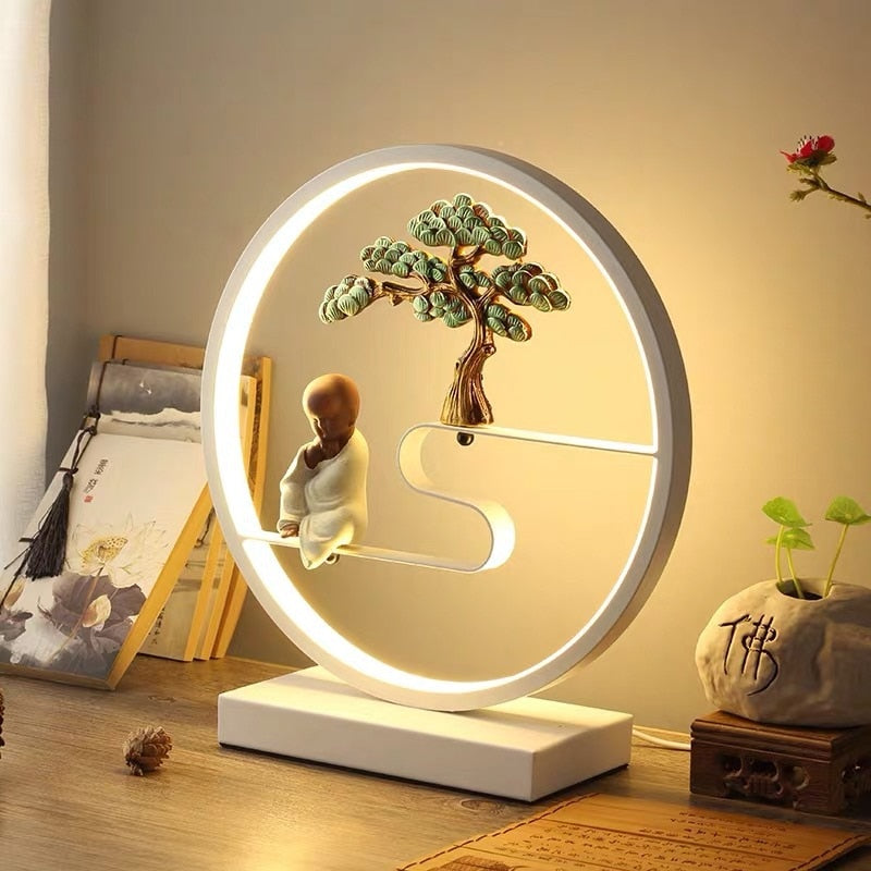 Crayvora | Modern LED Table Lamp with Bonsai Design White NALANI