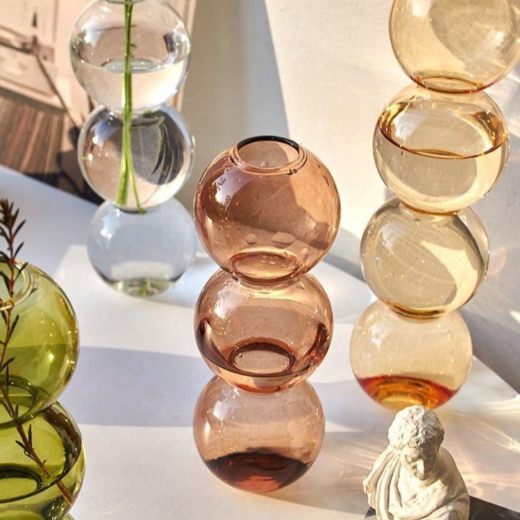 Crystal Glass Bubble Vase for Stylish Home Decor and Plant Display NALANI