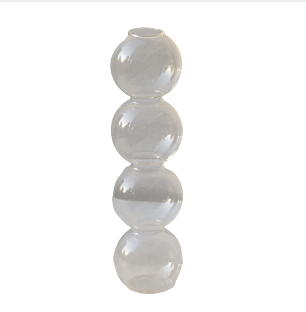 Crystal Glass Bubble Vase for Stylish Home Decor and Plant Display Clear 4 Bubbles NALANI