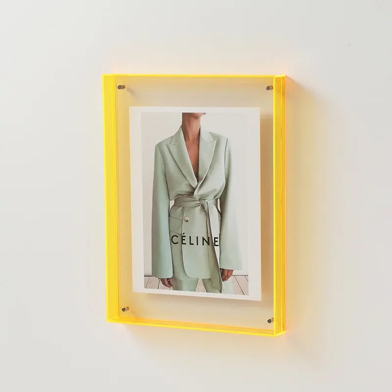 Sleek Modern Photo Frames with Vibrant Colored Edges Yellow NaLani