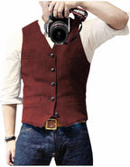 Men's Suit Vest - Button Front Dress Waistcoat