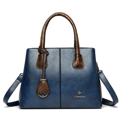 Womens Vegan Leather Bag Elegant Tote For Everyday Use Blue NALANI