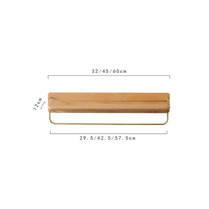 Bamboo Wall Mounted Coat Rack Shelf For Bathroom Entryway Brown B 45cm NALANI