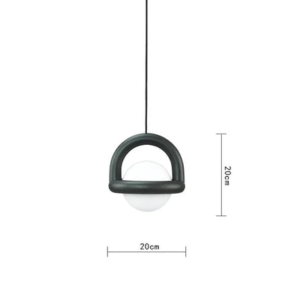 Acrylic Pendant Light With Colorful Globe Finish And LED Black NALANI
