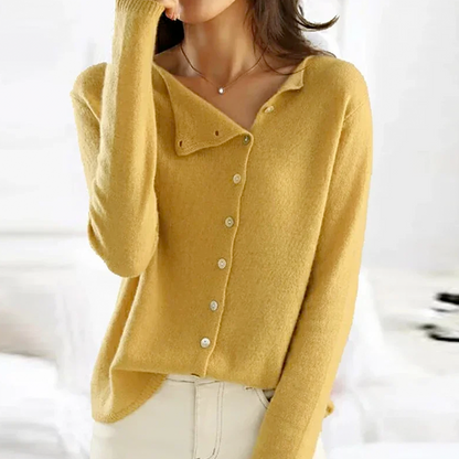 Soft Knit Wool Cardigan for Women Cozy Button Down Sweater
