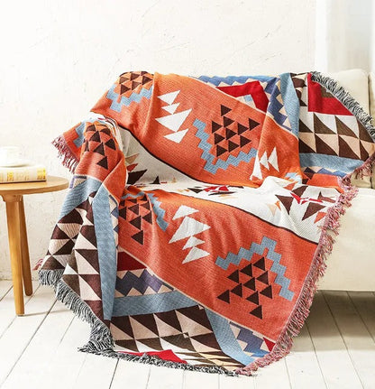 Vibrant Throw Blanket Collection with Braided Fringe Ends 5 NaLani
