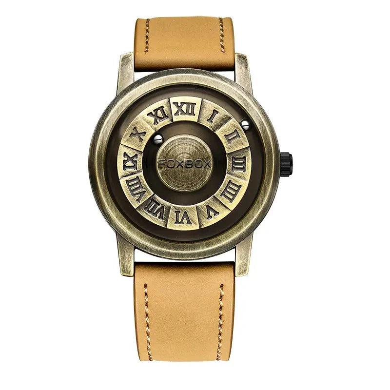 Men's Quartz Watch Classic Timepiece With Stainless Band Brown Bronze NALANI
